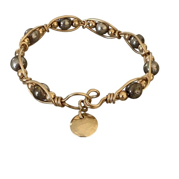 Ladda Bihler Jewelry - VTG Ladda Bihler 14k GF Gold Filled Over Sterling Silver Bead Wire Bracelet
